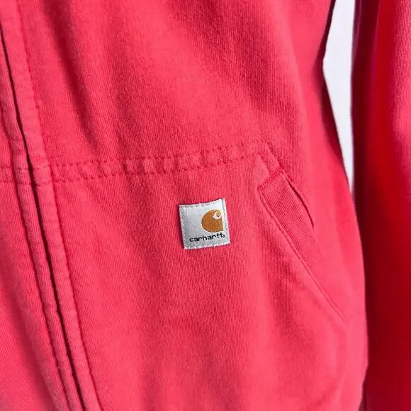 Women's Red Zip-Up Hoodie - Picture 6 of 12